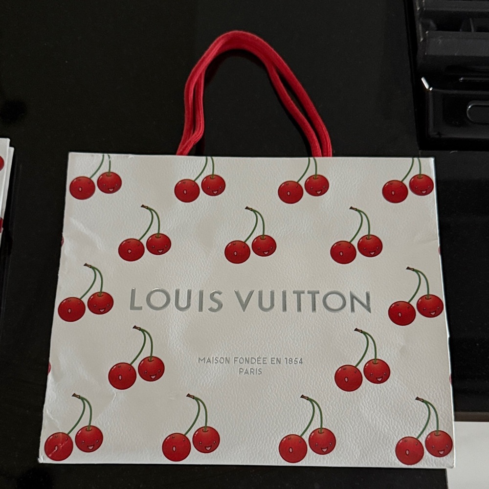 Louis Vuitton White and Red Cherry Tote